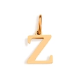 Golden letter Z pendant charm with small loop for custom jewelry making - Letter Z (Rose Gold)