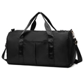 Black waterproof oxford yoga fitness bag with independent shoe compartment and shoulder strap - Black