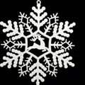 Witte plastic sneeuwvlok kerstdecoratie met het silhouet van een rennend rendier - Witte Sneeuwvlok Stijl HDJ26