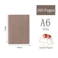 Grey A6 faux leather notebook with 160 pages of premium Daolin paper for smooth writing - 160 Pages / A6-Grey