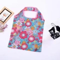 Foldable 190T polyester shopping bag with vibrant floral daisy print and pink trim - 16kg / 38*58cm / Multi Floral (XC-17)