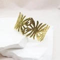 Minimalist gold coral textured open bangle with abstract branch design for women - 1093-Exaggerated Coral Branch Artistic Cuff
