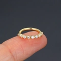 Golden cartilage hoop earring with micro-p镶嵌ed cubic zirconia on a fingertip - 2#-10mm / Gold
