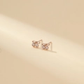 Charming rose gold bow knot earrings with round clear stones in a cherry-inspired design - Rose Gold Bow Pendant Style