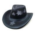 Dettaglio di cappello cowboy nero con stampa a stella grigia e trama in feltro - M(56-58cm) / Nero