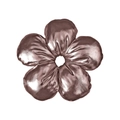 Detailed view of a rose gold five-petal flower hair tie with polished metallic luster - 17.5cm Metallic Flower / Metallic Brown