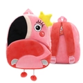 Pink flamingo plush backpack for kids featuring soft faux fur and adjustable straps - Flamingo