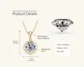 Elegante collana in argento sterling 925 con pendente in moissanite a taglio brillante da 8 mm - 2 ct / Oro