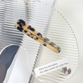 Fermaglio per capelli in acetato leopardato con base in metallo dorato su vassoio - 8cm / Tartarugato Beige / Beige
