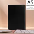 A5 black soft leather notebook with buckle, 145x210mm size and 100 sheets capacity - A5/100 Sheets 200 Pages / Black Soft Leather