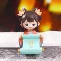 Miniature Xi Shi figurine in orange Hanfu holding a scroll for desktop decoration - Xi Shi Phone Stand