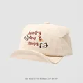 Detalle de gorra de béisbol de algodón para bebé con orejas de oso y bordado - 48cm (6 Meses-2 Años) / Blanco Roto