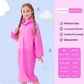 Pink EVA waterproof kids raincoat with hood and size chart for outdoor travel gear - Kids One Size / Pink (Kids)