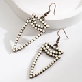 Ethnic bohemian arrow drop earrings with white turquoise beads and vintage bronze finish - White Turquoise (Arrow Shape)