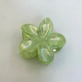Elegant green plumeria flower hair claw clip with pearlescent finish for women - Frangipani Hair Clip / Pack of 12 (8x7x4cm) / Iridescent Green