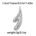Silver 304 stainless steel teardrop pendant with 1.3cm x 3.6cm size and 3g weight - Curved Strip (1.3*3.6cm) / Silver