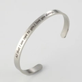 6mm silver stainless steel C-shaped cuff bracelet with sentimental love engraving - Silver G2548-All that I am