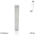 Macro view of polished silver rectangle pendant showing dimensions 30x5mm and 5g weight - 30x5mm / Steel Color Pendant Style (KLJ2235-GC)