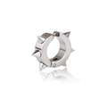 Silver punk style stainless steel ear cuff featuring sharp spikes and a polished finish - 6-Spike Ear Clip / Steel