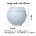 Stampo per sfere di ghiaccio in silicone azzurro da 55 mm per whisky e cocktail - Confezione Singola (con coperchio) / Blu