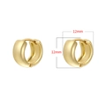 Orecchini a cerchio spessi placcati in oro 18 carati con dettaglio della misura di 12 mm - 12mm Oro Paio