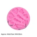 Pink silicone baby shower mold for fondant featuring stroller and bottle shapes - Style 2 / Pink