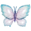 Ballon papillon en aluminium dégradé rose et bleu pour décoration anniversaire - Papillon coloré bleu / Dégradé bleu