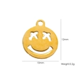 Minimalist 14K gold plated stainless steel smiley face charm for DIY jewelry - 27 Hollow Smiley