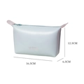 Light blue waterproof PU cosmetic pouch with LOVE print and 16.5cm size dimensions - Light Blue