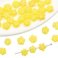 DIY 6mm yellow millefiori glass flower beads for handmade jewelry and bracelets - Light Yellow