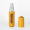 Portable 5ml gold refillable perfume spray bottle with metallic finish and clear glass vial - Matte Gold