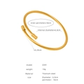 Bracciale rigido dorato in acciaio al titanio con trama a vite da 18 cm - Z201-Filo Intrecciato / Bracciale Colore Oro