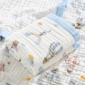 Soft multi-layer cotton gauze baby swaddle blanket with giraffe and hot air balloon prints - 6-Layer Wide Edge 115*150cm / Hot Air Balloon