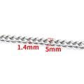 5mm silver stainless steel chain link for DIY jewelry making with 1.4mm thickness - Round Grind Chain 5mm