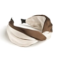 Boho-Haarreif aus braunem und beigeem Satin mit stilvollem Knotendesign für Damen - Champagner Kaffee