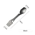 5-in-1 camping utensil set with spoon and fork in matte black stainless steel - Pointed Matte 5-in-1 / Matte Black