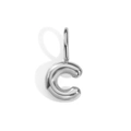 High-quality silver bubble letter C charm pendant for DIY jewelry necklace and bracelet - Letter C / Silver