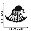 Dettaglio della toppa ricamata a cappello da strega di Halloween con dimensioni e testo - Cappello Strega (X3UL-07-17)