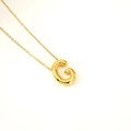 Collier en acier inoxydable plaqué or 18k avec pendentif lettre G style ballon gonflable - Lettre G(S-P062-G)