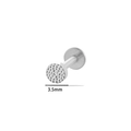 F136 titanium silver labret stud with 3.5mm hammered texture disk for cartilage - 3.5mm / Silver