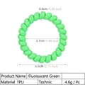 Neongrüner TPU Spiralhaargummi, 5,5 cm elastischer Telefonkabel Haarkranz für Damen - Fluoreszierendes Grün