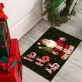 Black Christmas door mat featuring Santa and HO HO HO text on a wooden floor - 40*60cm / Black Christmas-2