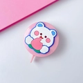 Tragbares rosa Mini-Maßband mit niedlichem Cartoon-Bären- und Pfirsich-Motiv - Pfirsich-Bär