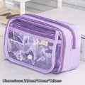 Astuccio viola a 8 scomparti per 100 penne, finestra trasparente, 22x9x12,5 cm - Viola