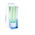 Minimalist gradient acrylic rectangular vase in blue and green with 160mm height dimension - Glossy Blue & Green