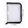 Transparent PVC jewelry organizer with black trim and 6-ring binder, 25x18 cm dimensions - Black Zipper Bag (Empty Album)