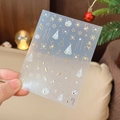 Golden and silver Christmas nail art stickers with snowflakes and elk designs, model YT4365 - Embossed Gilded Gold YT4365me / Gold/Silver White