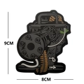 Cartoon Gatling Maschinengewehr Taktik PVC Abzeichen mit sandfarbenen Kugeln 9x8cm - 9x8cm / Gatling-Gewehr P00289-2