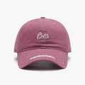 Cappellino da baseball vintage in cotone rosa scuro con ricamo 3D e visiera curva - Regolabile / Rosa