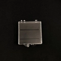 Square transparent jewelry storage box with black sponge lining and two earring slots - Empty Flip Box for 3 Pairs